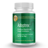 Gold Standard Herbs Adoptrex bottle pour showing easy digestion support for dogs
