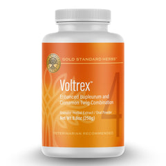 Gold Standard Herbs Voltrex bottle for ligament support and natural recovery potential.