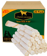 GOLDEN Chews rawhide twist 9-10 inch for dogs supports dental cleaning during supervised chews