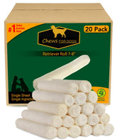 GOLDEN Chews Retriever Roll 7-8 inches, extra thick, designed for satisfying chewers and reducing mischief.
