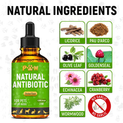 Golden Paw Herbal Antibiotics dropper dosing for small to large pets.