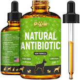 Golden Paw organic dog antibiotics bottle with natural formula for canine health support.