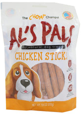 GoldRush AL's Pals chicken sticks bag label highlights USA-raised chicken as a natural reward