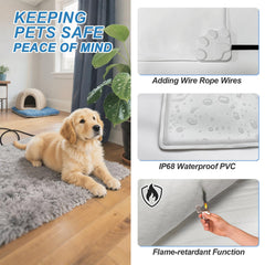 GOLOPET cat heating pad on bed setup offers cozy nap space.