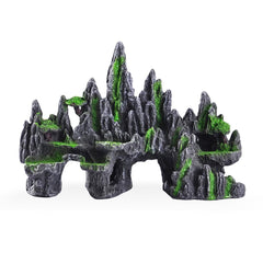 GOLOMOZ large rocky mountain view ornament adds natural scenery to your fish tank
