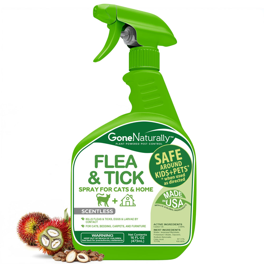 GoneNaturally Flea and Tick Spray for cats coats evenly, protecting against fleas and ticks