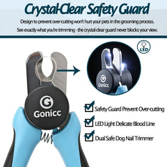 Gonicc ergonomic non-slip handle for steady control during grooming.