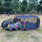GONPETGP outdoor cat enclosure circle playpen offers a safe, sunlit play space.