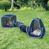 GONPETGP outdoor cat enclosure setup shows quick pop-up assembly for portable outdoor play.