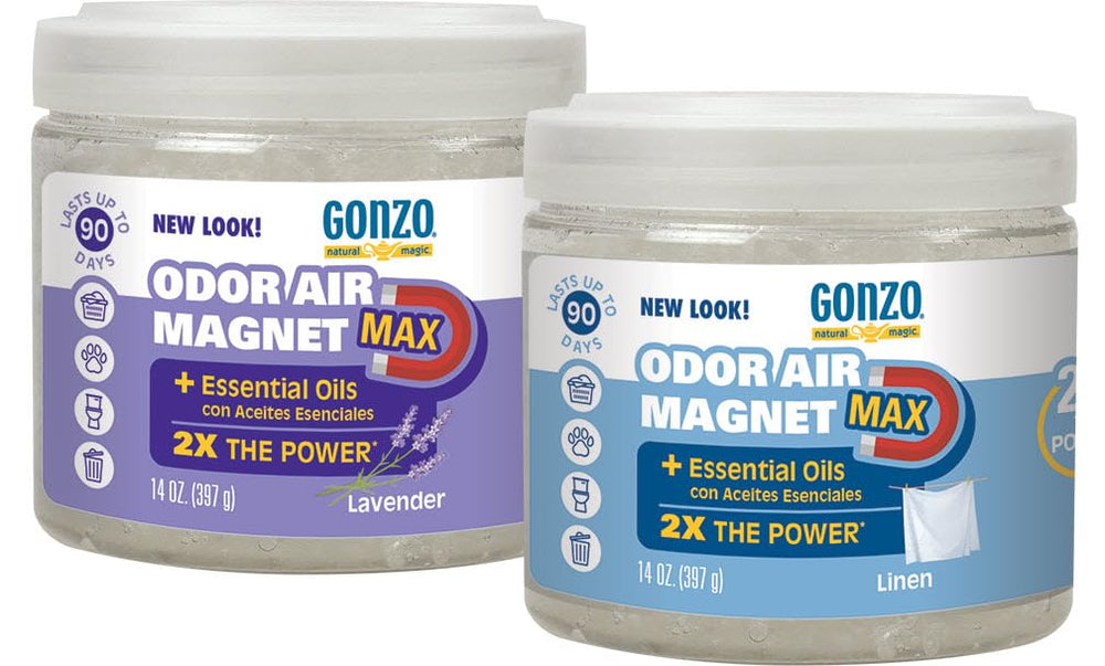 Gonzo Odor Air Magnet Max lavender scent jar for cars to reduce odors.