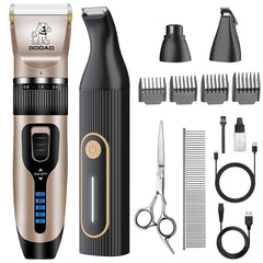 Gooad dog clippers kit front view for easy home grooming sessions.