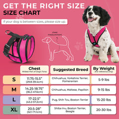 Gooby Comfort X Harness Flamingo Pink chest-fit closeup for accurate sizing.