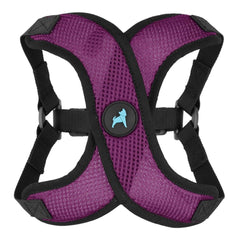 Gooby Comfort X Step in Lite Harness purple medium, front view, secure step-in fit for daily walks.