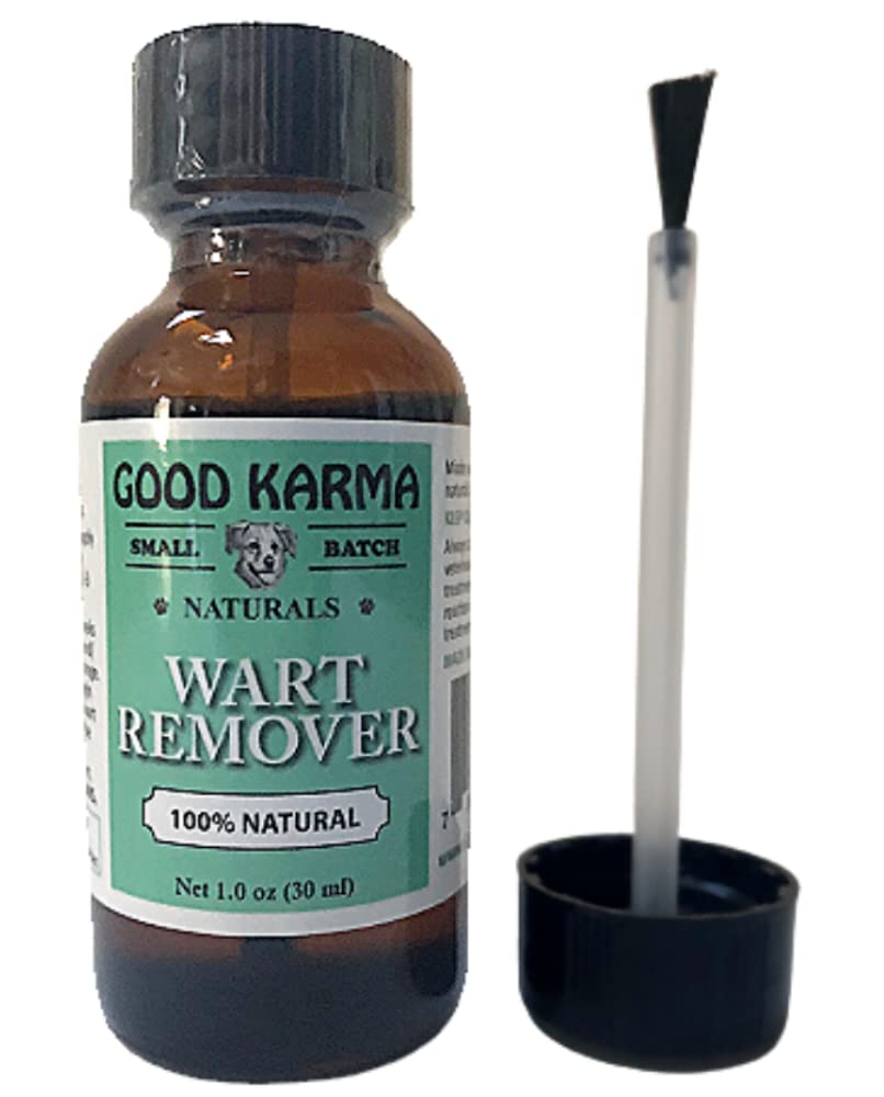 GOOD KARMA NATURALS dog wart remover bottle for gentle at-home care.
