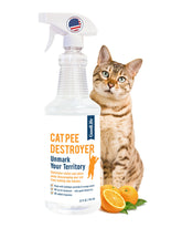 Good Life Solutions Cat Pee Destroyer bottle pour for easy stain treatment.