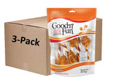 GOOD 'N' FUN Triple Flavor Double Pops with Chicken pack shot showing long-lasting dog chew.