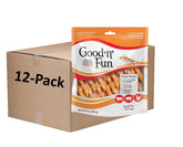 Good 'N' Fun Triple Flavor Twists packaging: long-lasting, protein-rich dog chew.