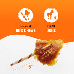 GOOD 'N' FUN Triple Flavor Wings beef hide close-up; long-lasting surface ideal for prolonged chewing.