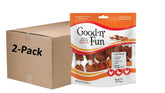 GOOD 'N' FUN triple flavored rawhide kabobs packaging for dogs, tasty and long-lasting.