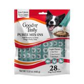 Good 'N' Tasty tuna topper on kibble adds flavorful protein.