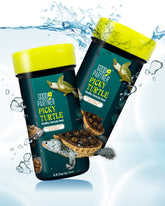 GOOD PARTNER Purify Floating Sticks in tank promoting turtle nutrition and shell health.