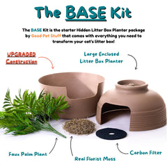Good Pet Stuff faux plant accent, decorative cover with cat-friendly enclosure.