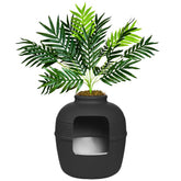 Good Pet Stuff Hidden Litter Box Planter—front view showing round discreet design for living rooms