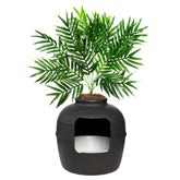 Good Pet Stuff Hidden Litter Box Planter top view showing compact round enclosure and discreet design