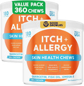 GOODGROWLIES dog allergy relief chews bag promote itch relief for dogs