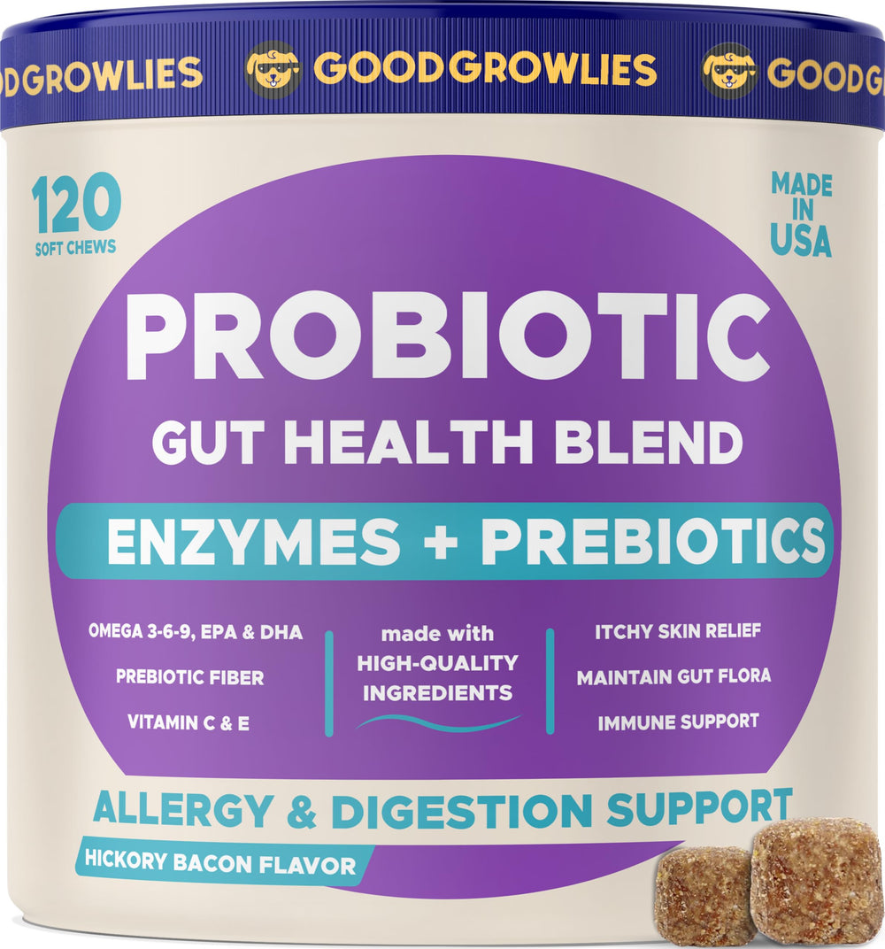 GOODGROWLIES probiotic chews with pumpkin support canine gut balance and digestion