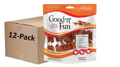 GOOD 'N' FUN Triple Flavor Kabobs packshot with chicken, duck, and liver flavors for dogs.