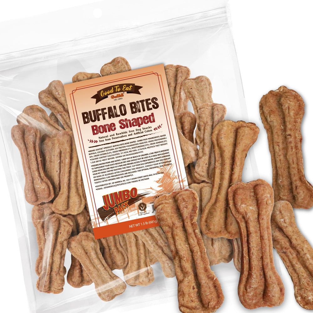 Gootoe Buffalo Bites bag with resealable seal preserves freshness.