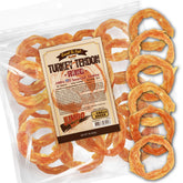 Gootoe turkey tendon ring chew close-up, durable dog chew.
