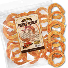Gootoe turkey tendon ring chew close-up, durable dog chew.