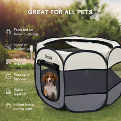 Goozii cat playpen mesh window shades for breathable airflow.