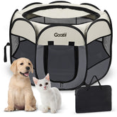 Goozii pet cat playpen spacious interior for indoor exercise.