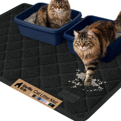 GORILLA GRIP cat litter mat with coil mesh traps litter and keeps floors clean.