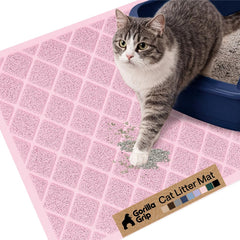 GORILLA GRIP cat litter mat top view traps litter, reducing floor mess
