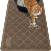 GORILLA GRIP cat litter mat with cushioned coil mesh traps litter and protects floors.