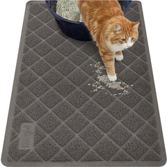 GORILLA GRIP cat litter mat traps litter with cushioned coils for cleaner floors.