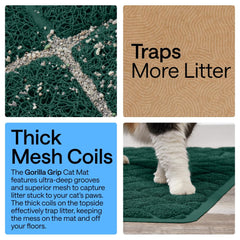 GORILLA GRIP Cat Litter Mat textured backing prevents mat movement.