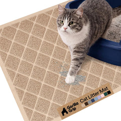 GORILLA GRIP cat litter mat top coils trap litter and protect floors.