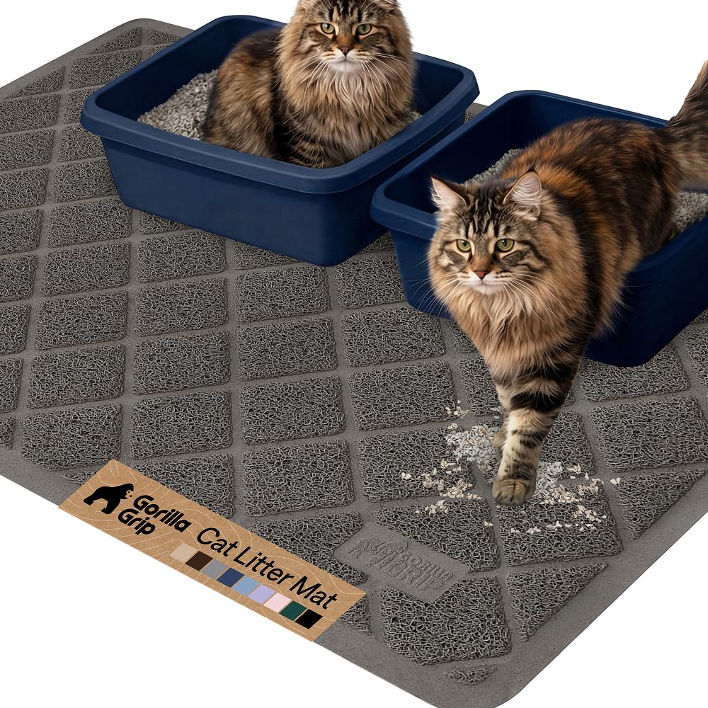 GORILLA GRIP Cat Litter Mat topside coils capture litter and protect floors.
