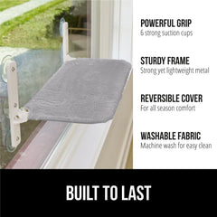 GORILLA GRIP cat window perch foldable design saves space when not in use.