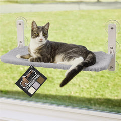 GORILLA GRIP cat window perch with foldable design and secure suction cups for safe placement