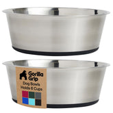 GORILLA GRIP stainless steel bowl close-up highlighting durable interior