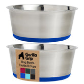 GORILLA GRIP dog bowls set of two for convenient feeding and water service