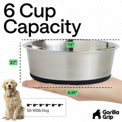 Two Gorilla Grip bowls for food and water in use