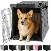 Gorilla Grip dog crate cover – front view shields light for calmer puppy.