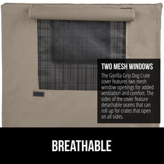 GORILLA GRIP crate cover side flaps rolled demonstrates adjustable coverage.